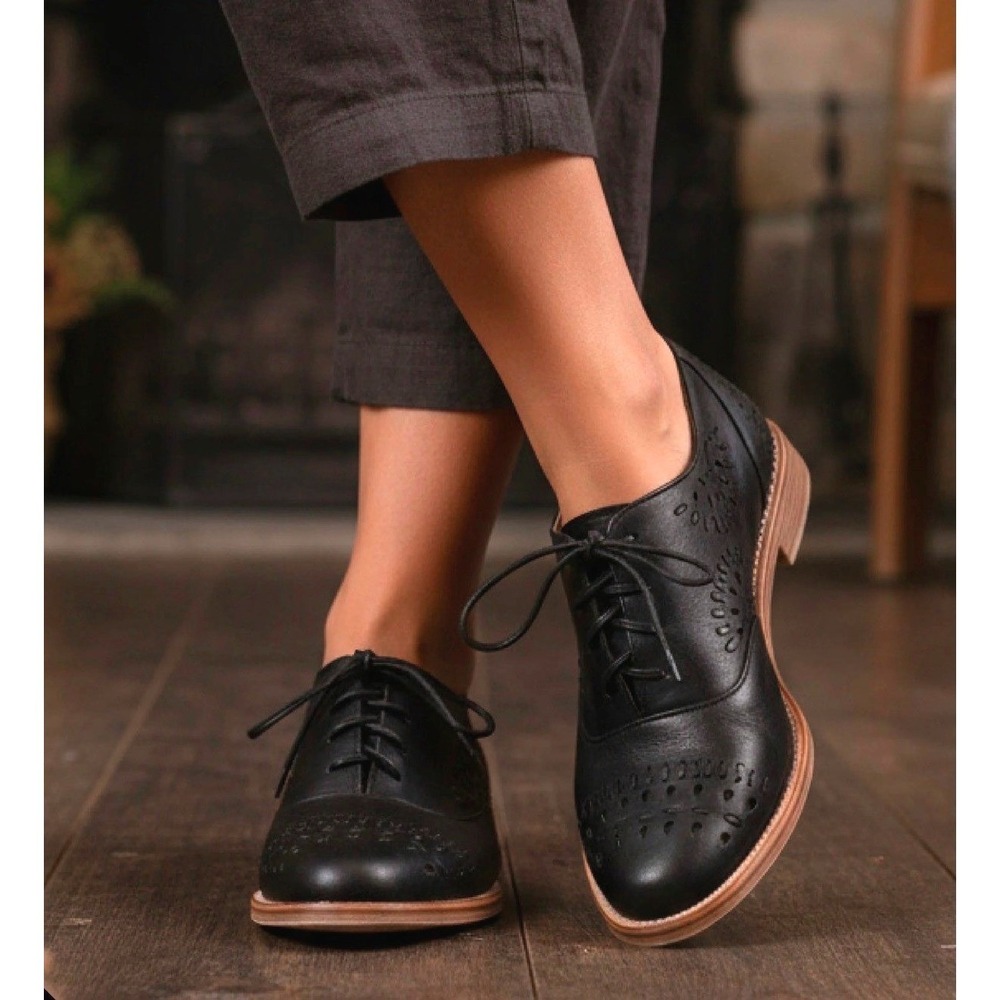 Bali Elf Made my Hand Heartbreak Leather Oxfords Women 8 Black Artisan